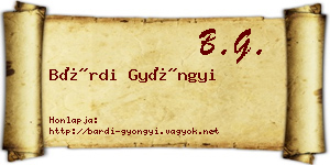 Bárdi Gyöngyi névjegykártya